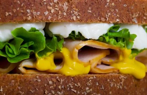 Chicken sandwich macro Stock Photos