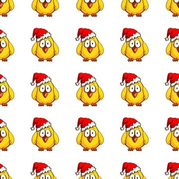 Chicken Santa On White Stock Illustration