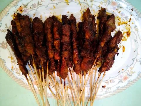 Chicken satay 1 Foto stock