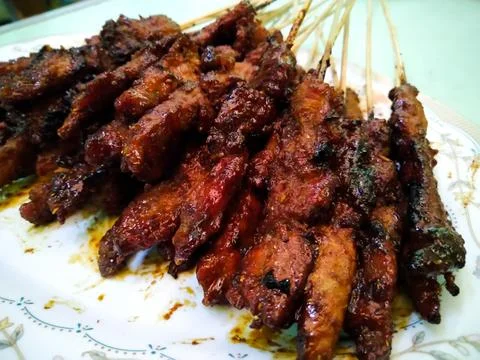 Chicken satay 2 Stock Photos