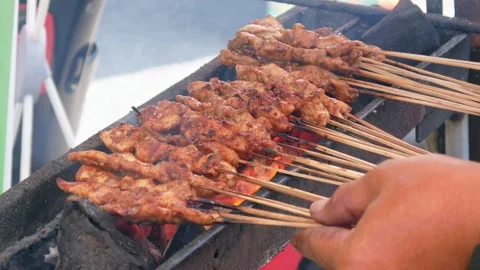 Chicken satay Vídeo Stock 308132835