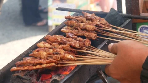 Chicken satay Stock Footage 308133024