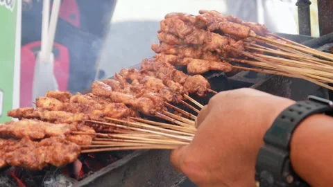 Chicken satay Stock Footage 308133326