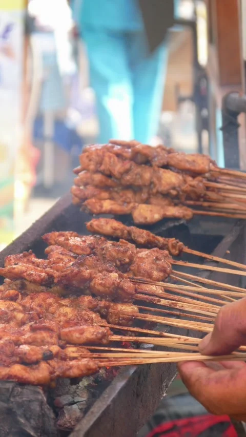 Chicken satay Stock Footage 308133358