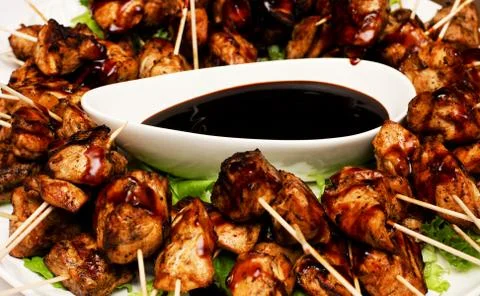 Chicken satay Stock Photos