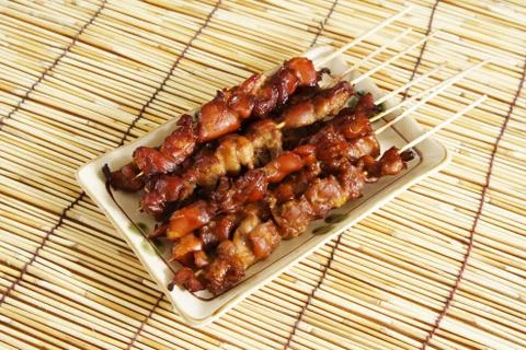 Chicken satay Stock Photos