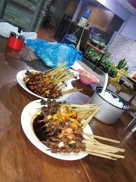 Chicken satay Foto stock