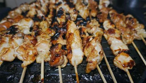 Chicken satay Stock Photos
