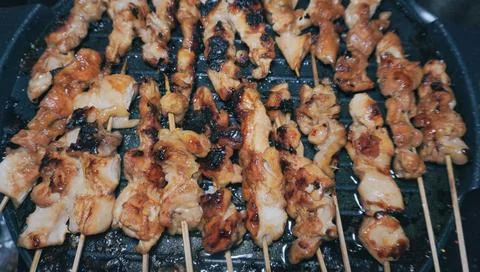 Chicken satay Stock Photos