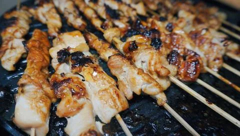 Chicken satay Stock Photos