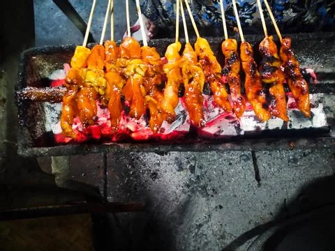 Chicken satay Stock Photos
