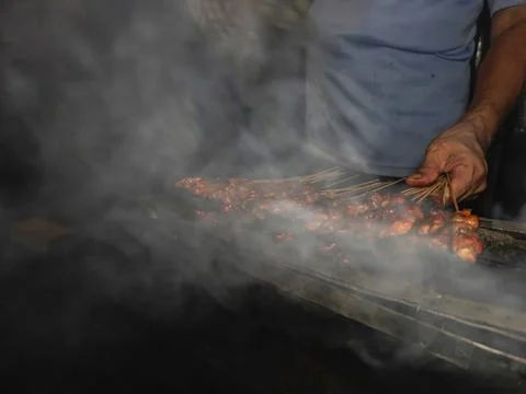 Chicken satay Stock Photos
