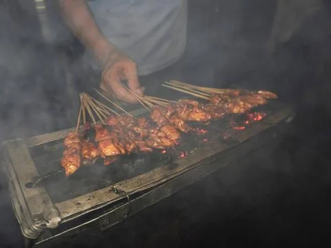 Chicken satay Stock Photos