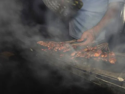 Chicken satay Stock Photos