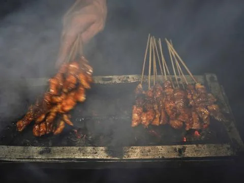 Chicken satay Stock Photos