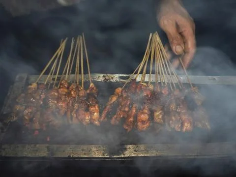 Chicken satay Stock Photos