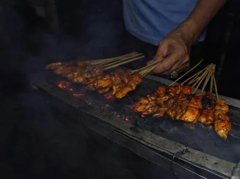 Chicken satay Stock Photos