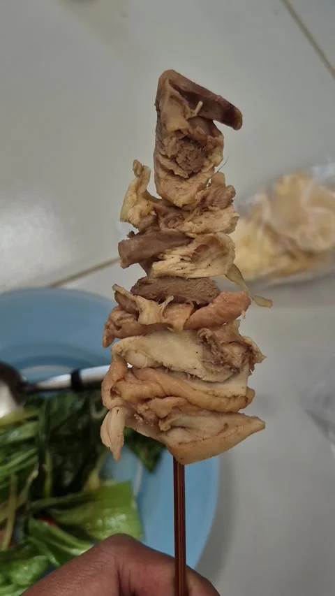 Chicken satay texture Stock Footage 325009317