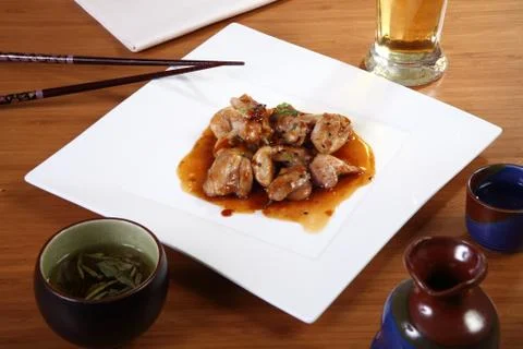 Chicken with sauce Stock Photos
