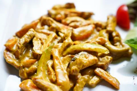 Chicken with sauce Stock Photos