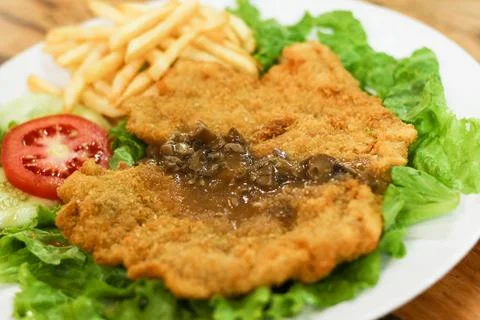 Chicken schnitzel Stock Photos