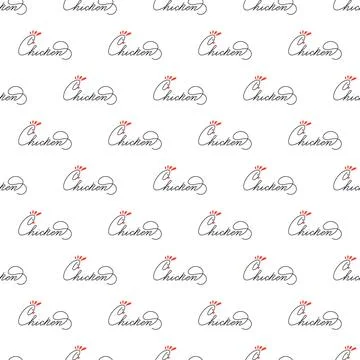 Chicken seamless pattern Stock Illustration