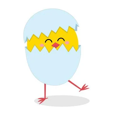 Chicken in a shell isolated on a white background, color vector illustration Stock Illustration