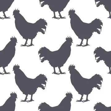 Chicken silhouette seamless pattern. Chicken meat. Background for food packaging Stock Illustration
