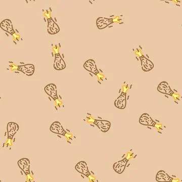 Chicken smoked vector seamless pattern Stock Illustration