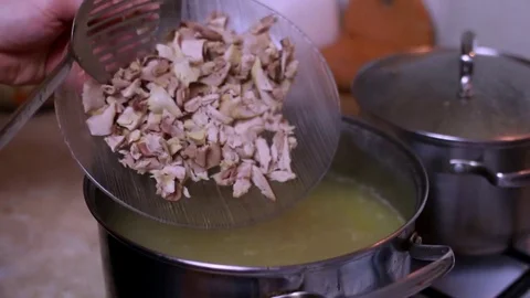 Chicken soup cooking Stock Footage 72961809