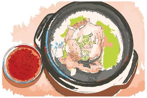 Chicken soup Stock Illustration