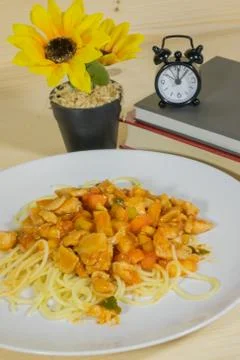 Chicken Spaghetti Stock Photos