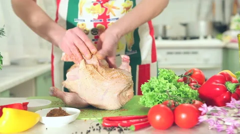 Chicken with spices Stock Footage 46579469