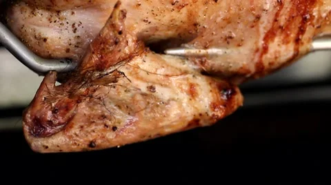 Chicken On Spit Loop 04 HD Stock Footage 7903651