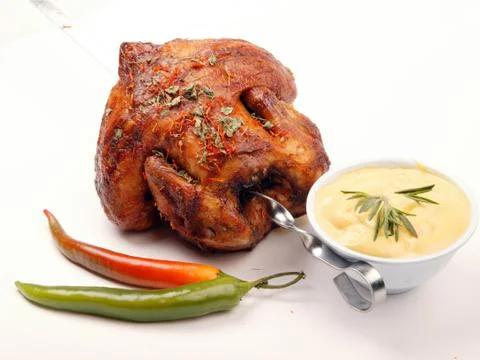 Chicken on spit Stock Photos