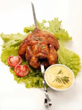 Chicken on spit Stock Photos