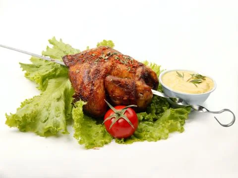 Chicken on spit Stock Photos