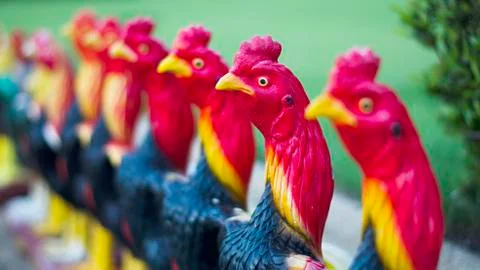 Chicken statue background Stock Photos