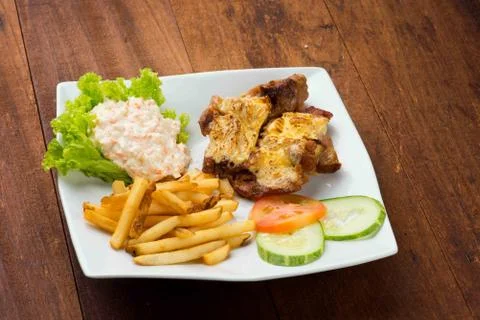 Chicken steak with cheese Stock Photos