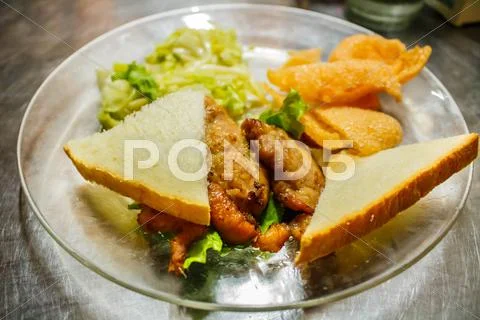 Chicken steak Stock Photos