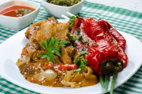 Chicken stew with vegetables Foto stock