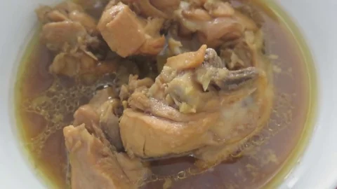 Chicken on the table Stock Footage 70545894