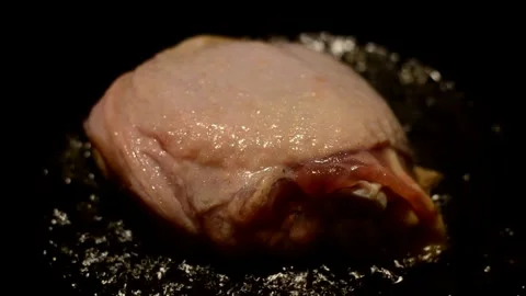 Chicken thigh are fried Stock Footage 273515539
