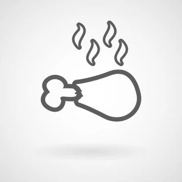 Chicken thigh icon, vector Stock Illustration