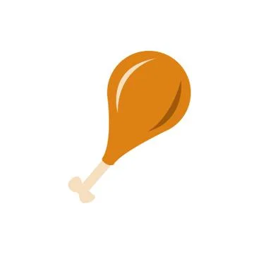 Chicken Thigh Simple Flat Illustration Stock Illustration