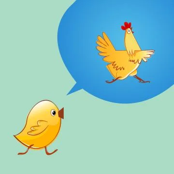 Chicken, thinking that it would be a chicken Stock Illustration