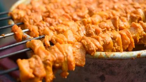 Chicken tikka Kabab Stock Footage 58650213