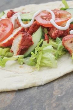 Chicken tikka wrap Foto stock