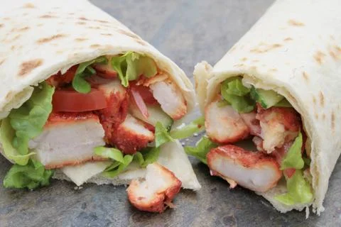 Chicken tikka wrap Stock Photos