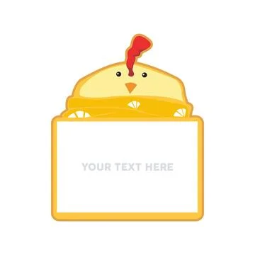 Chicken vector message speech bubble note paper illustration cartoon 스톡 일러스트